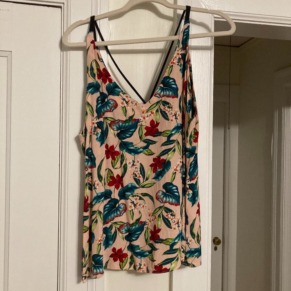 Topshop floral sleeveless blouse